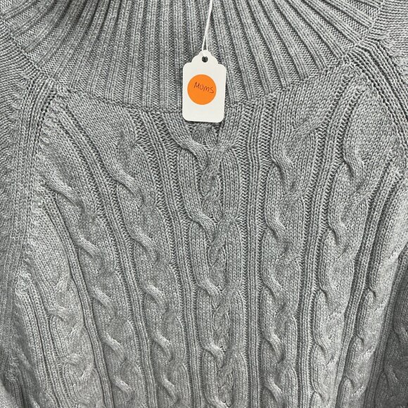 XL KAREN SCOTT CABLE SWEATER GRAY NWT - Picture 7 of 10